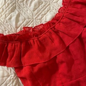superdown Red Mini Ruffle Dress